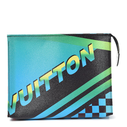 Louis Vuitton Damier Race Toiletry Pouch 26 Blue Vert 1 of 6