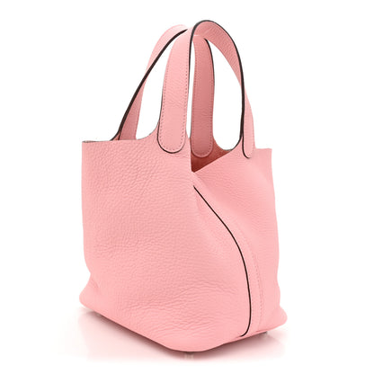 Hermes Taurillon Clemence Picotin Lock 18 PM Rose Sakura 3 of 10