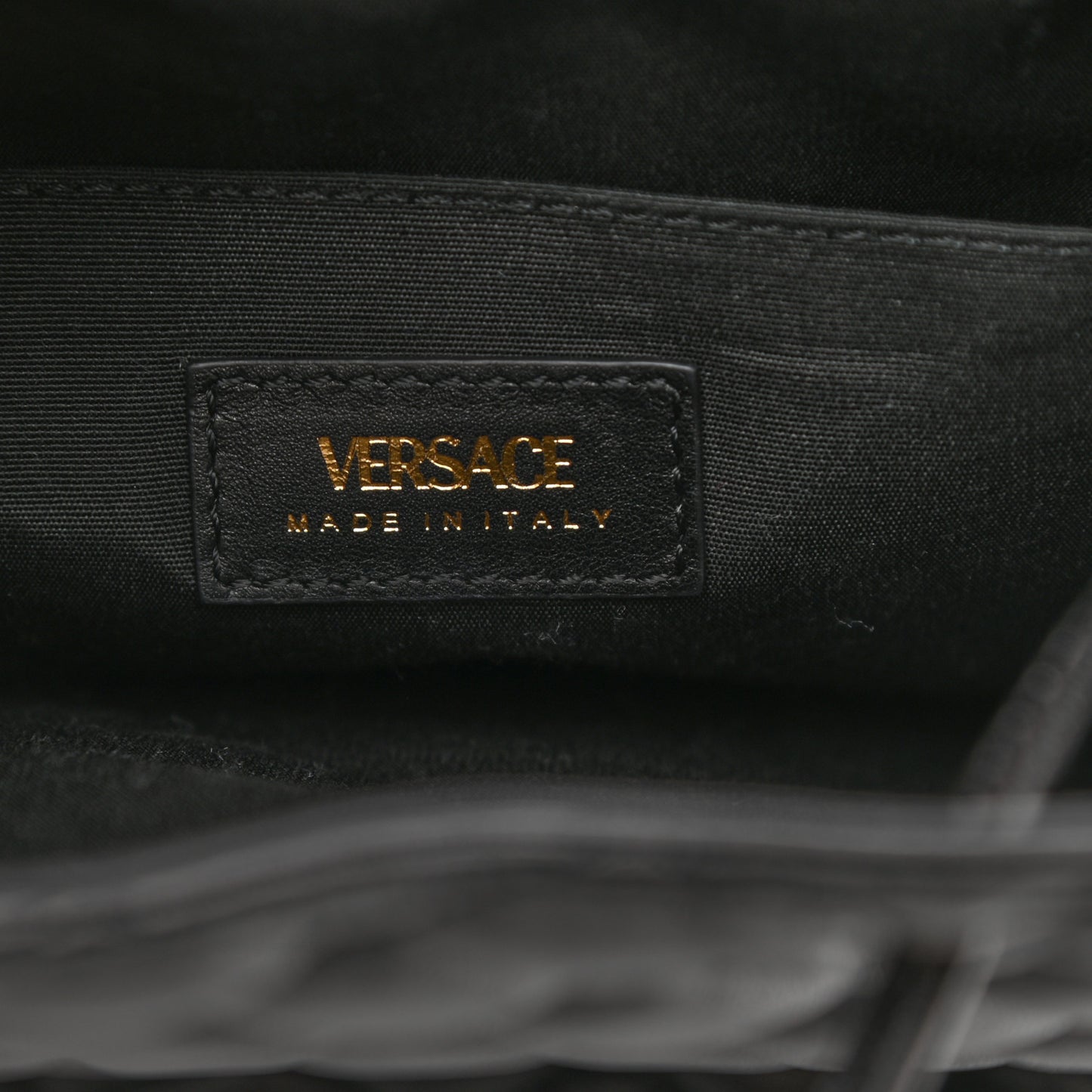 Calfskin Quilted Medusa Backpack Black