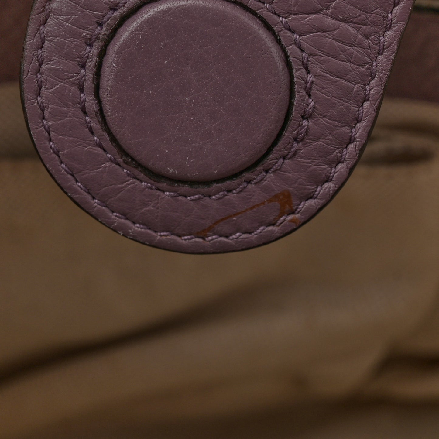 Pebbled Calfskin Medium Bamboo Shopper Tote Purple