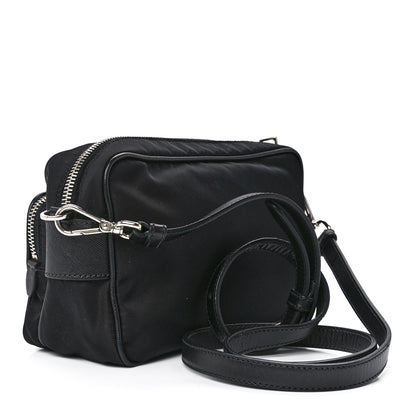 Prada Nylon Saffiano Vela Double Zip Crossbody Bag Black 3 of 12