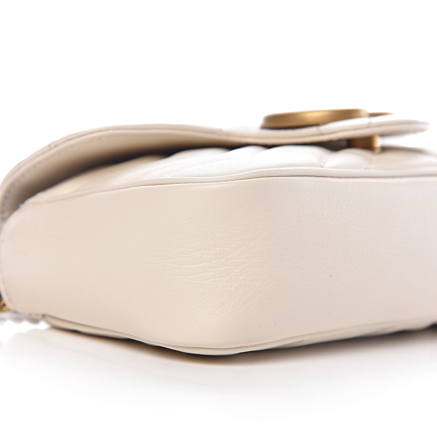 Calfskin Matelasse Super Mini GG Marmont Shoulder Bag White