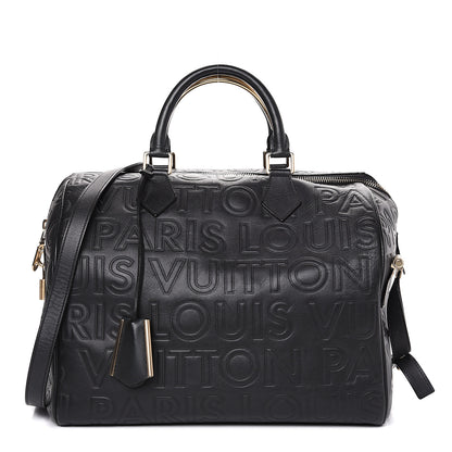 Louis Vuitton Calfskin Embossed Speedy Cube 30 Black 1 of 9
