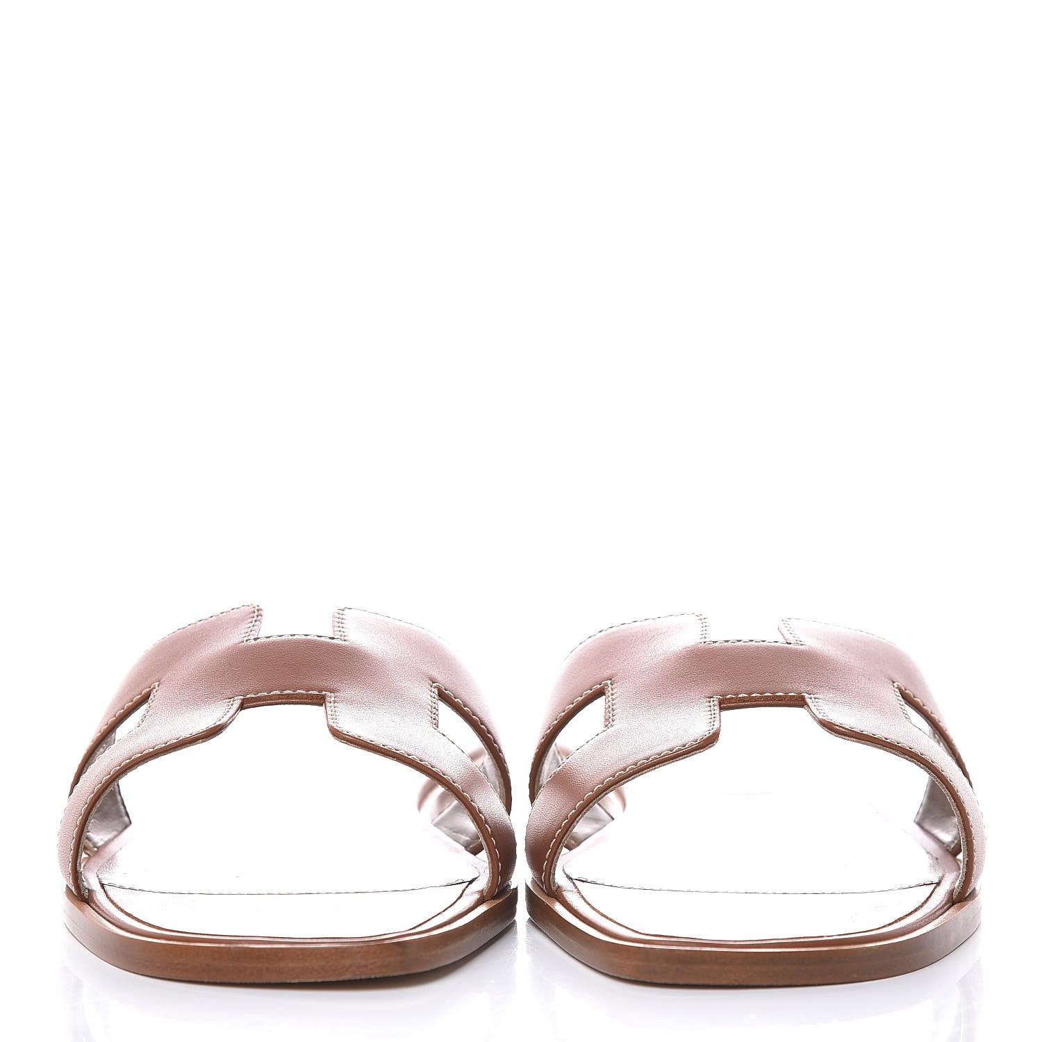 Hermes Box Calfskin Oran Sandals 41.5 Gold 2 of 8