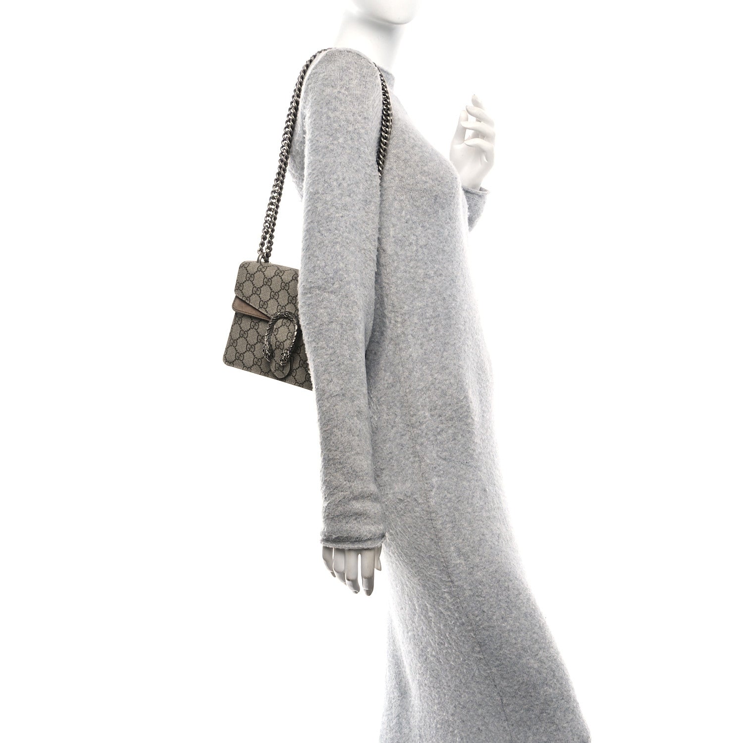 Gucci GG Supreme Monogram Mini Dionysus Shoulder Bag Taupe 2 of 11