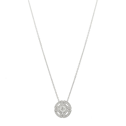Cartier 18K White Gold Diamond .30ct Galanterie de Cartier Paved Pendant Necklace 1 of 5
