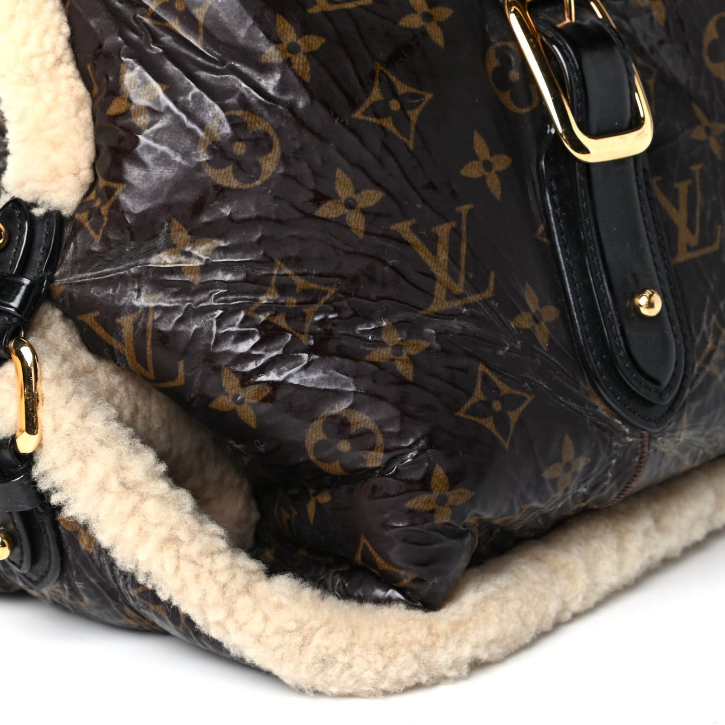 Patent Monogram Shearling Sac Thunder