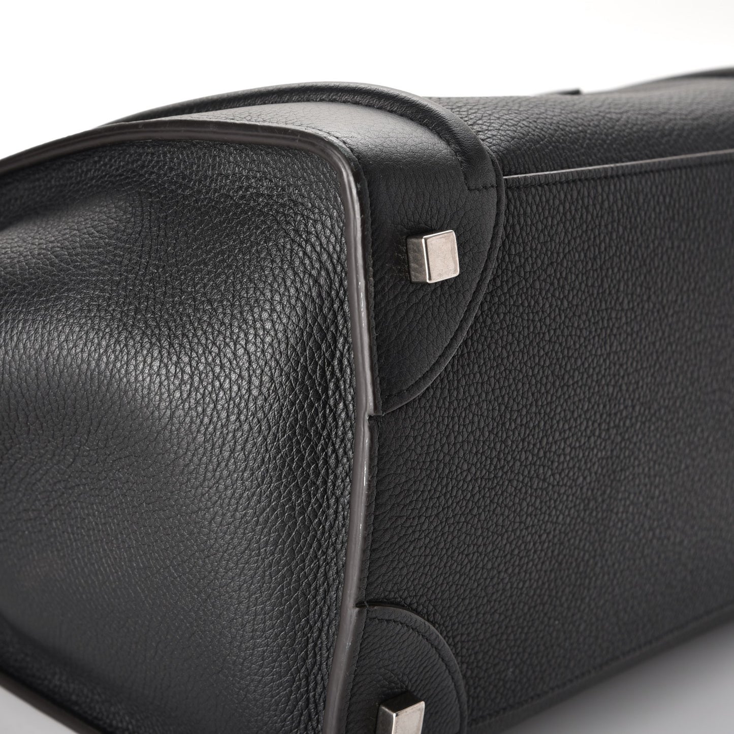 Drummed Calfskin Mini Luggage Black