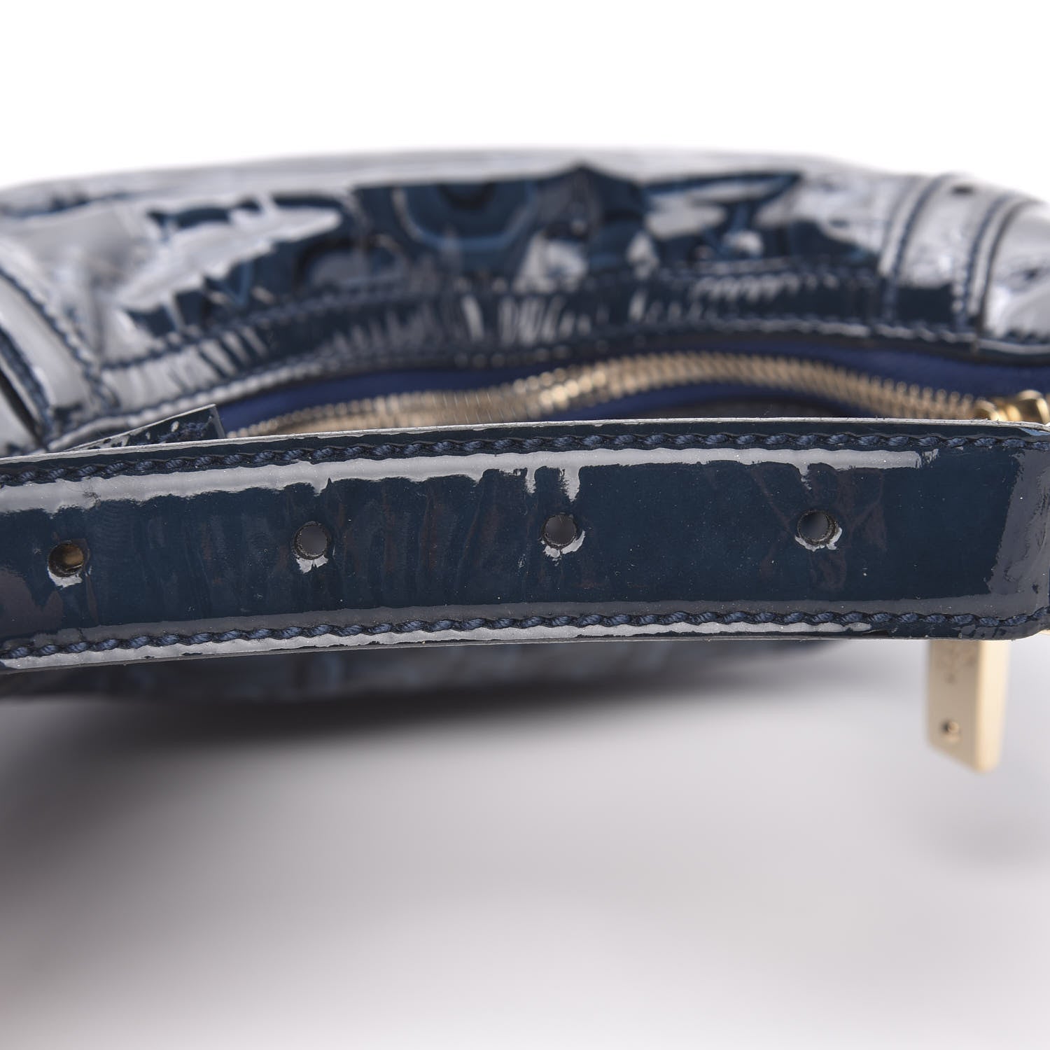 Gucci Patent Calfskin Horsebit Embossed Glam Hobo Blue 11 of 11