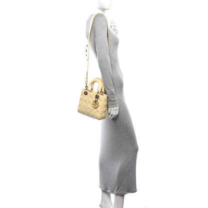 Christian Dior Lambskin Cannage Small Lucky Badges My Lady Dior Light Yellow 2 of 10