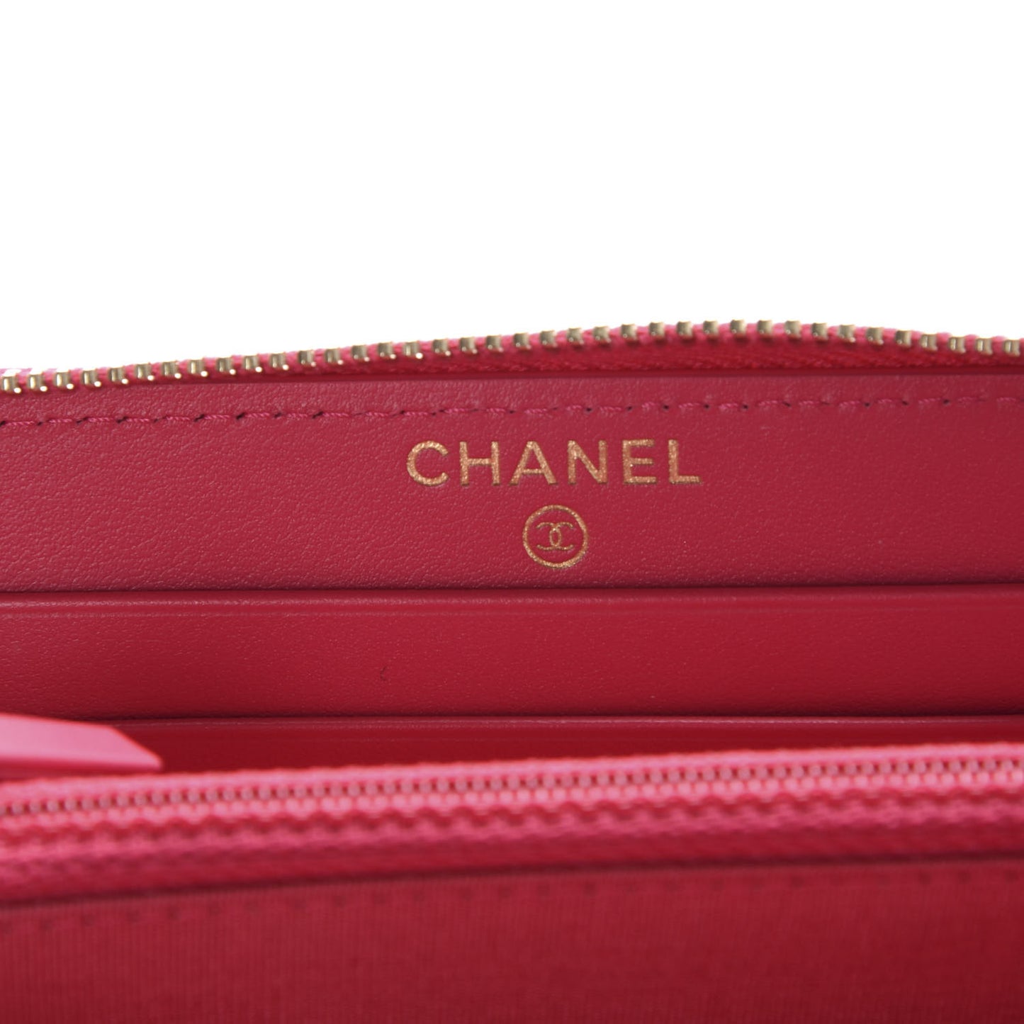 Shiny Goatskin Quilted 19 Zipped Wallet Pink