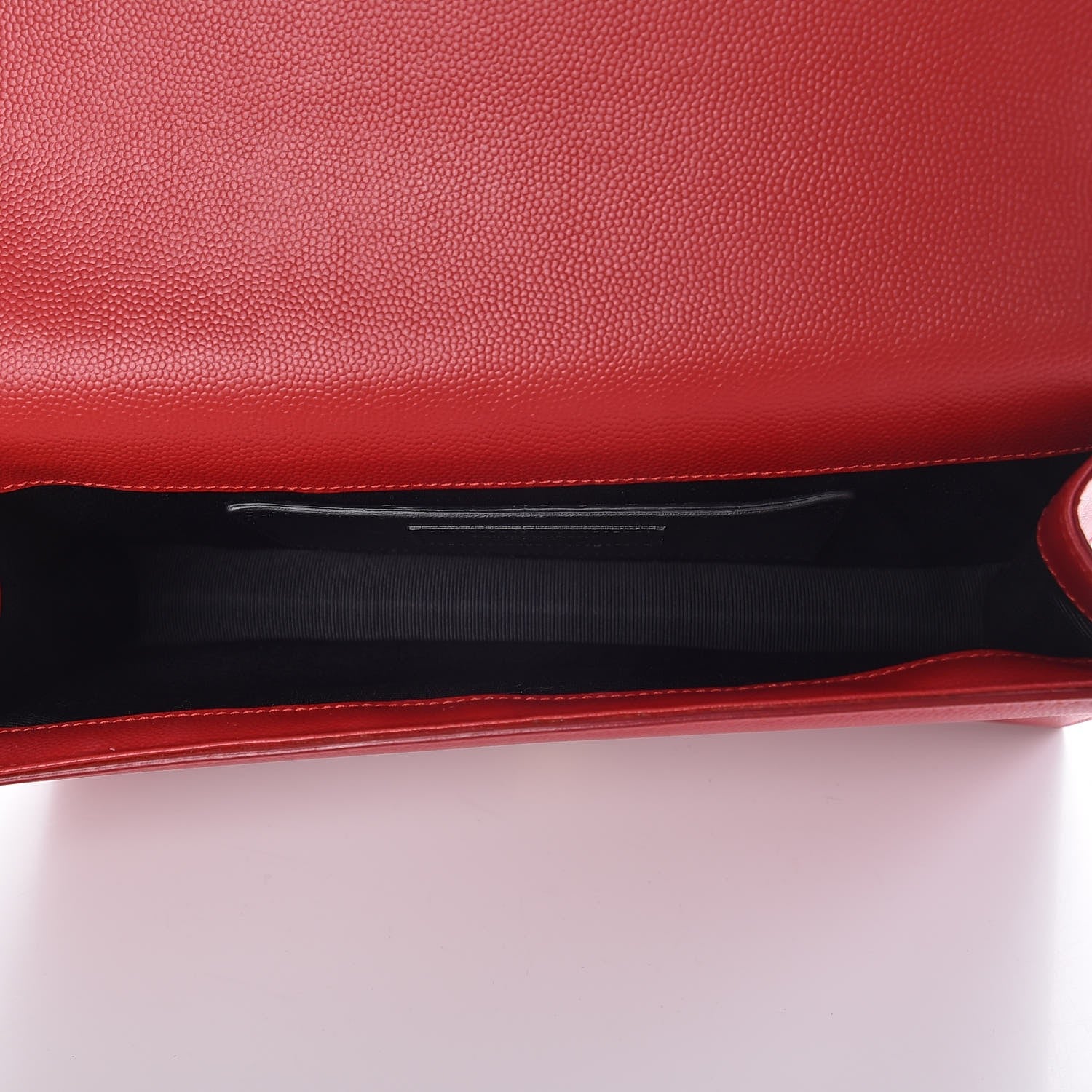 Saint Laurent Grain De Poudre Classic Monogram Kate Clutch New Red 5 of 6
