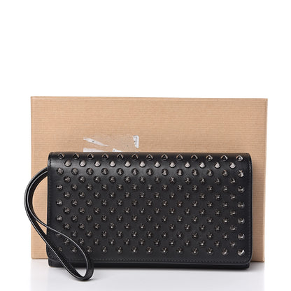 Christian Louboutin Calfskin Macaron Spiked Flap Wallet Black 9 of 9