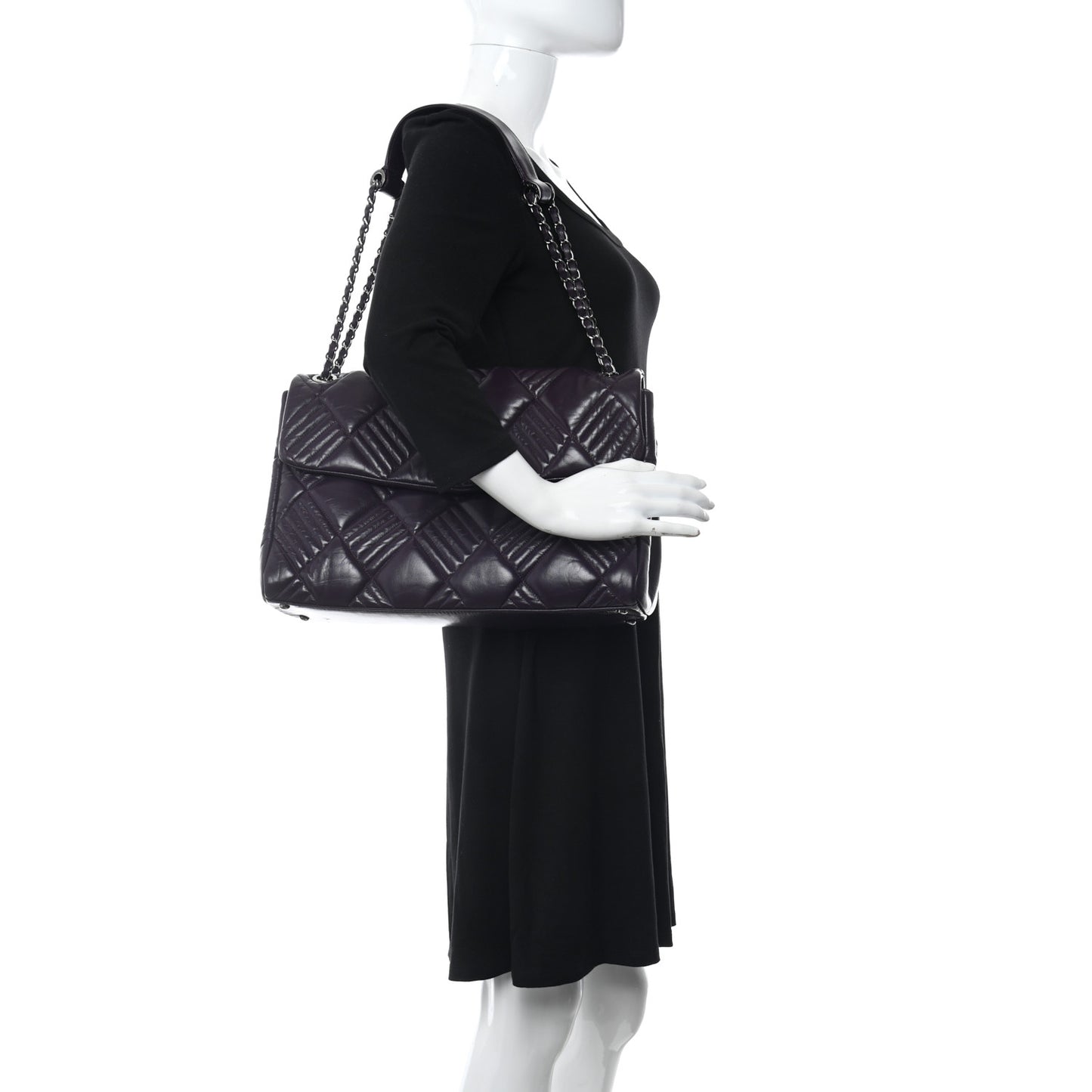 Lambskin In and Out XL Maxi Flap Dark Purple