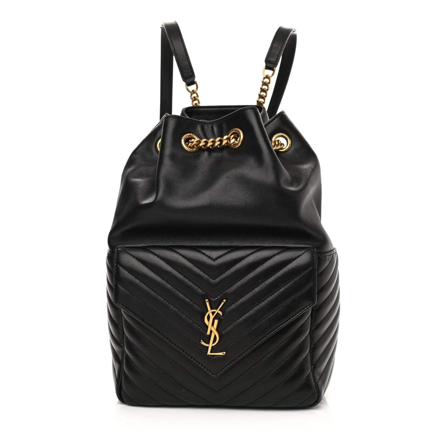 Lambskin Matelasse Monogram Joe Backpack Black