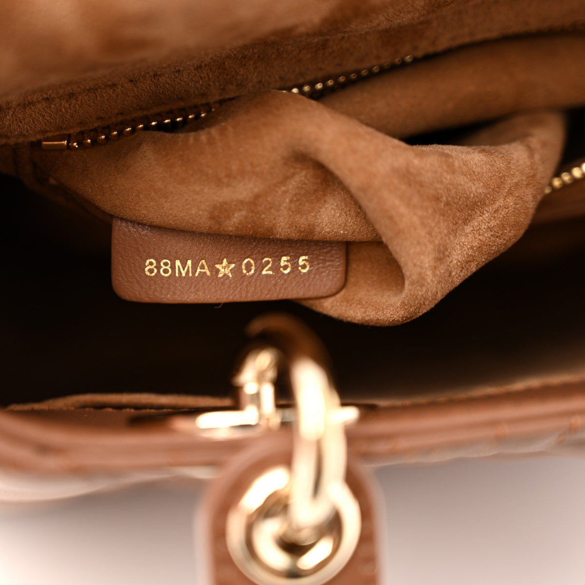 Calfskin Cannage Small My ABCDior Lady Dior Downtown Brown