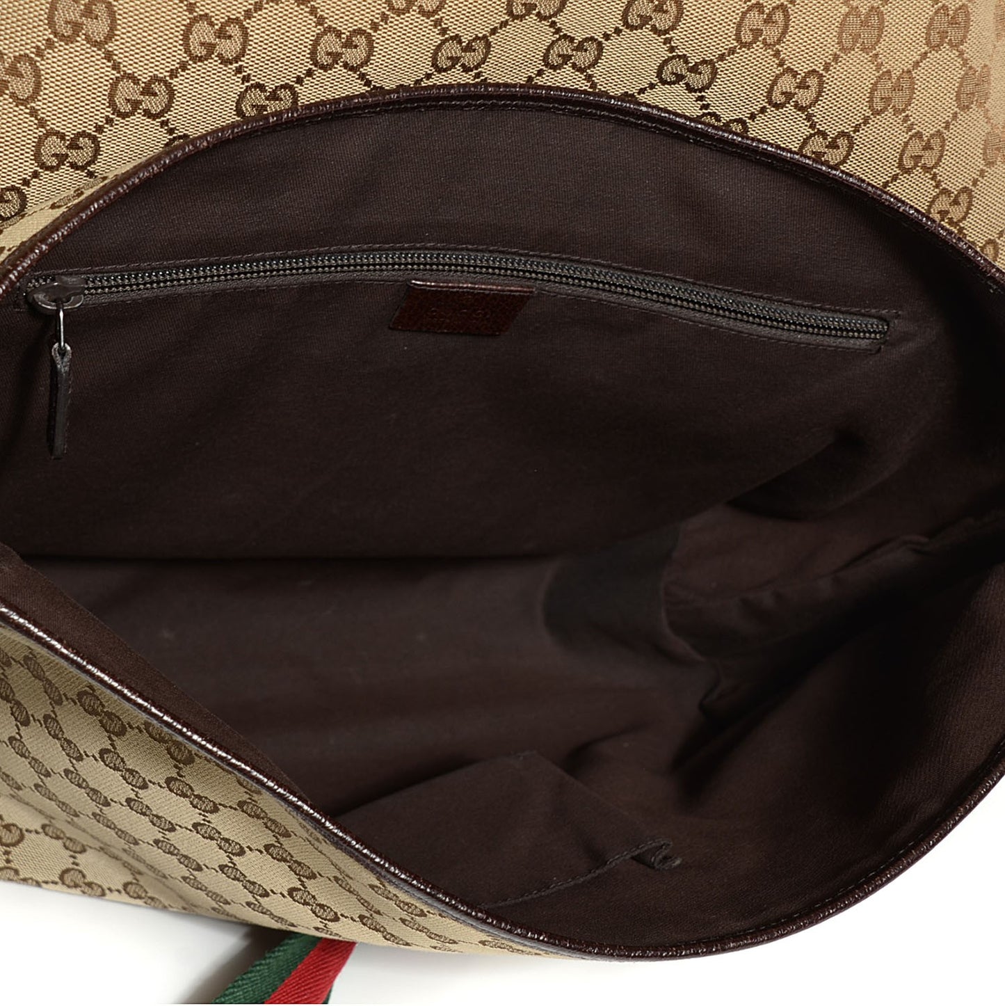 Monogram Web Medium Flap Messenger Beige Dark Brown