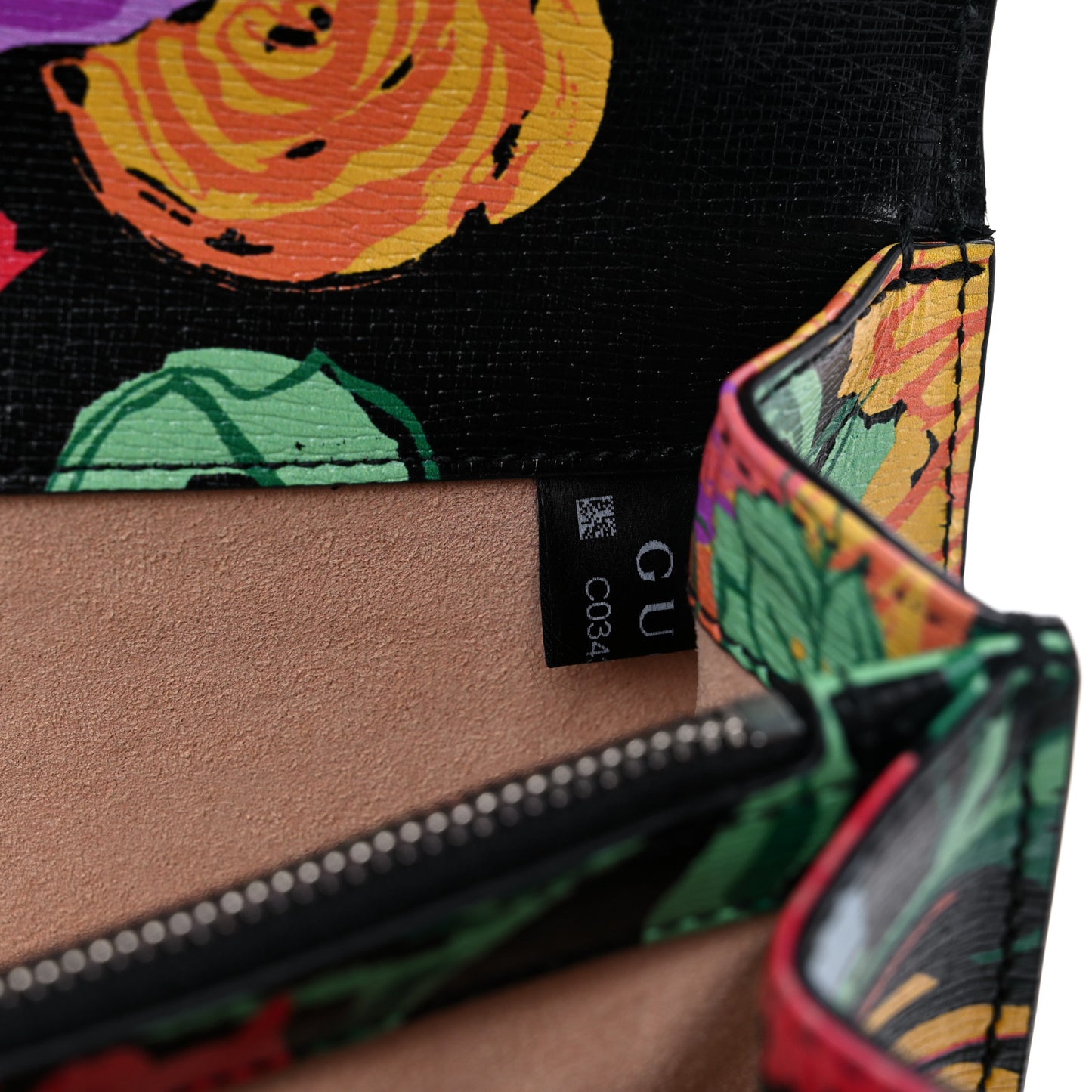 X KEN SCOTT New Shangai Calfskin Jenny Floral Print Small Dionysus Shoulder Bag Black Pink