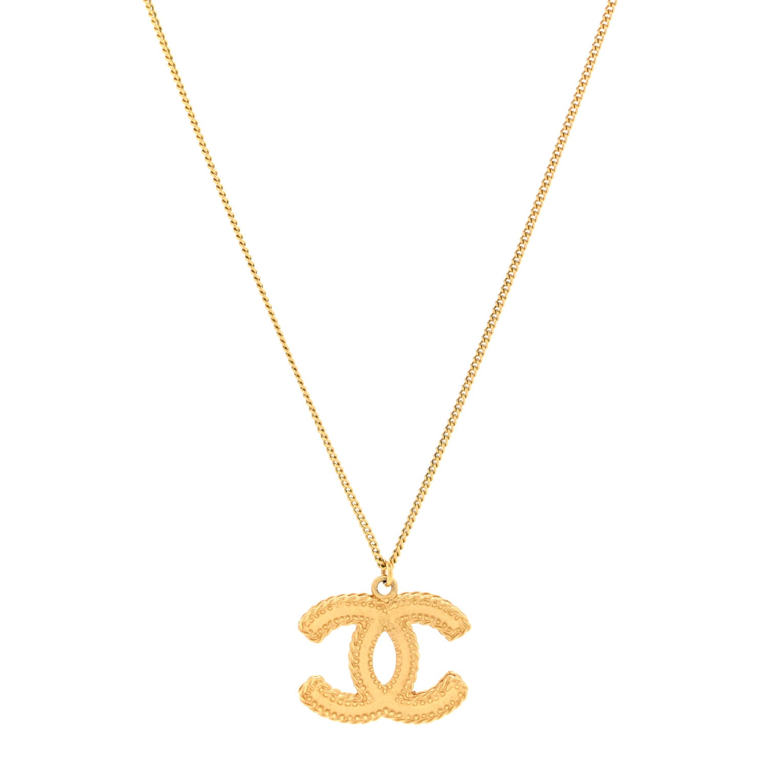 Chanel CC Necklace Matte Gold 1 of 5