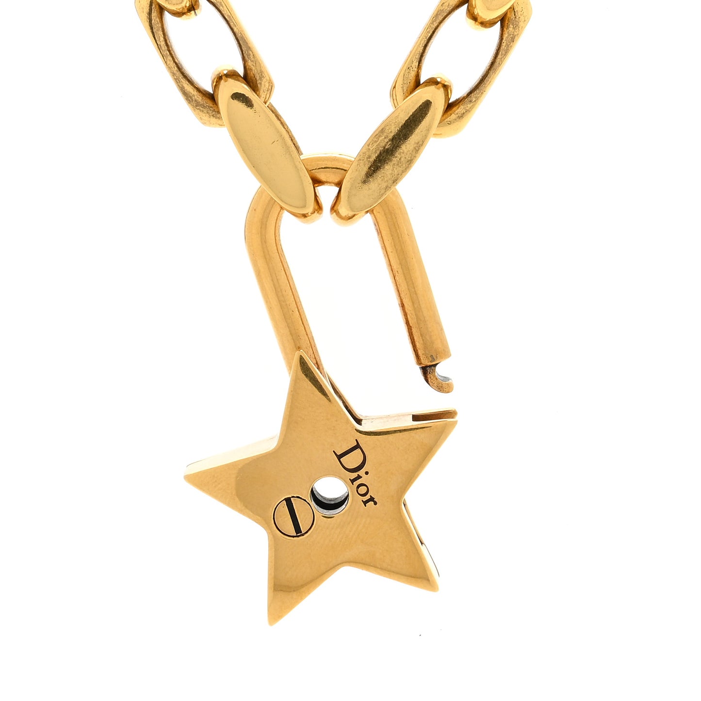 Metal Lucky Star Choker Necklace Aged Gold