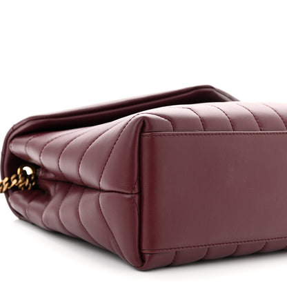 Saint Laurent Calfskin Y Quilted Monogram Small Loulou Chain Satchel Dark Legion Red 9 of 11