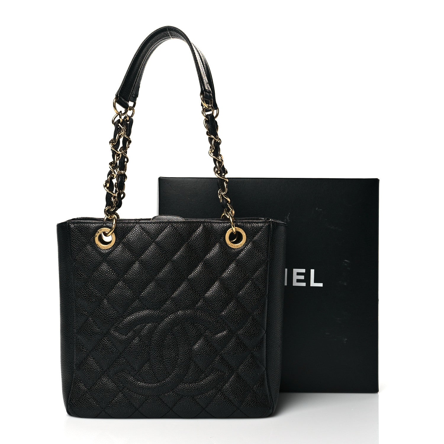 Chanel Caviar Quilted Petit Shopping Tote PST Black 10 of 10