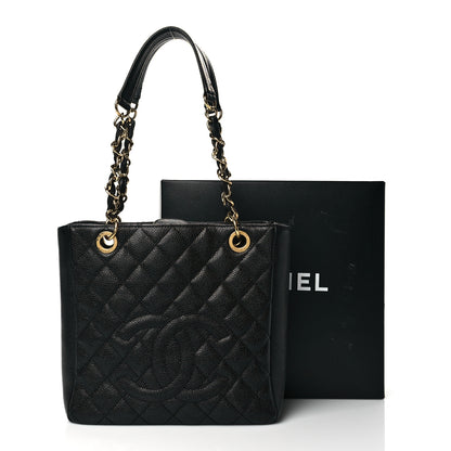 Chanel Caviar Quilted Petit Shopping Tote PST Black 10 of 10