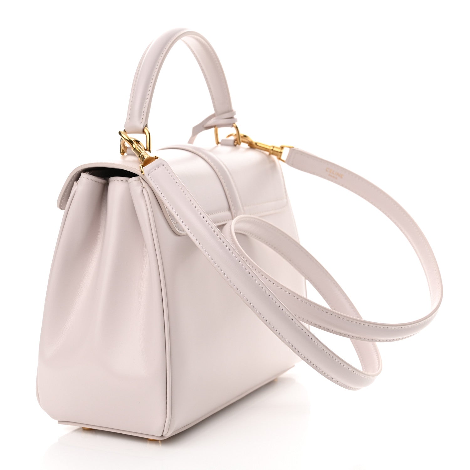 Celine Satinated Calfskin Small 16 Top Handle Bag Poudre 3 of 12