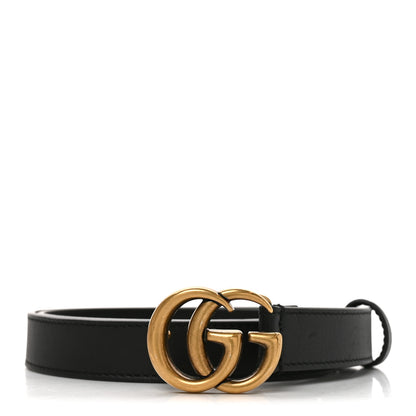 Gucci Calfskin Double G 20mm Belt 65 26 Black 1 of 4