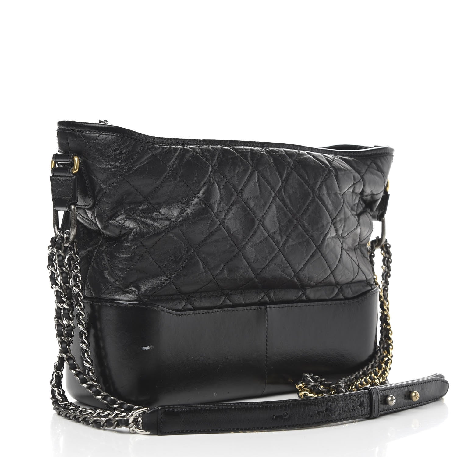 Chanel Aged Calfskin Quilted Medium Gabrielle Hobo Black 3 of 12