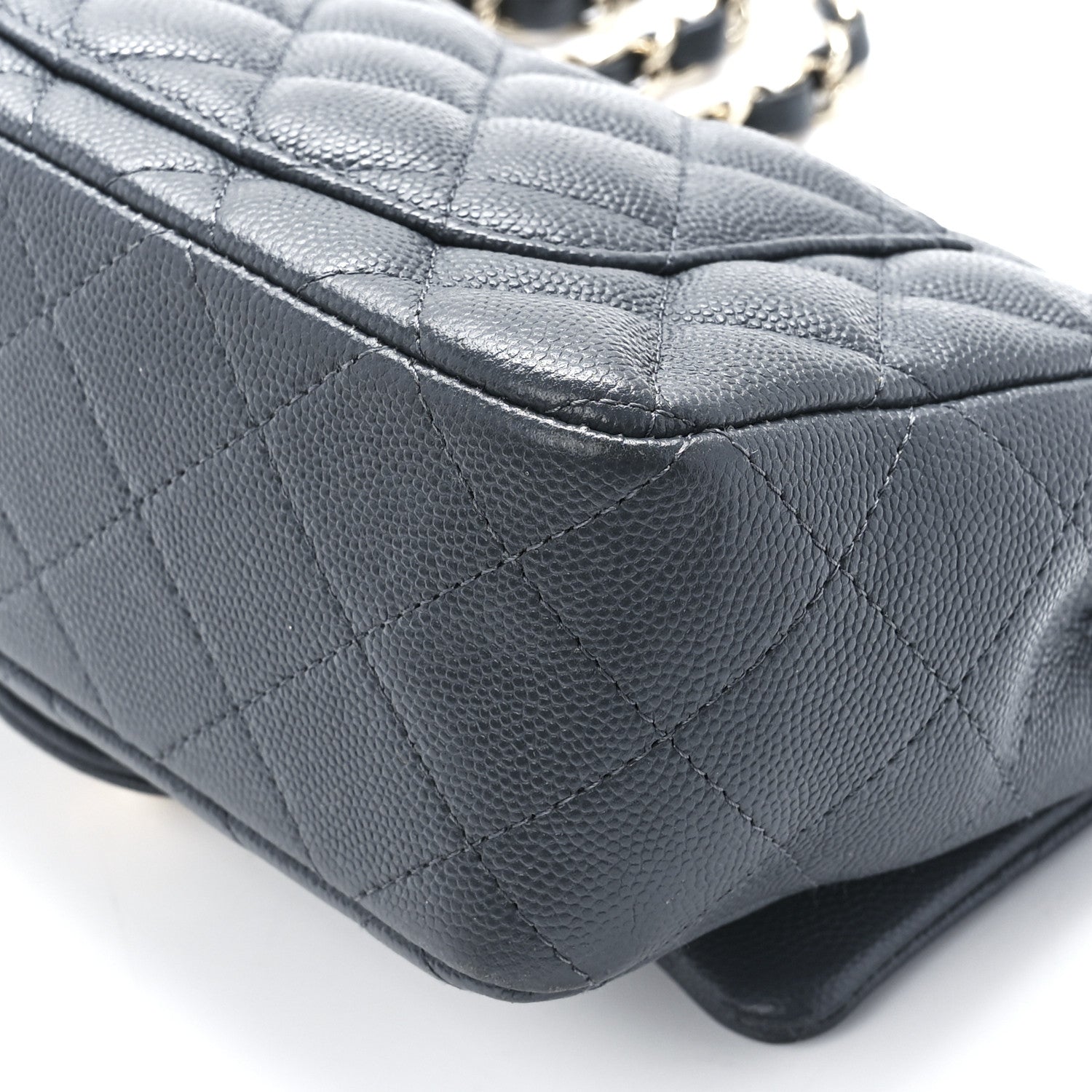 Chanel Caviar Quilted Mini Rectangular Flap Dark Grey 12 of 12