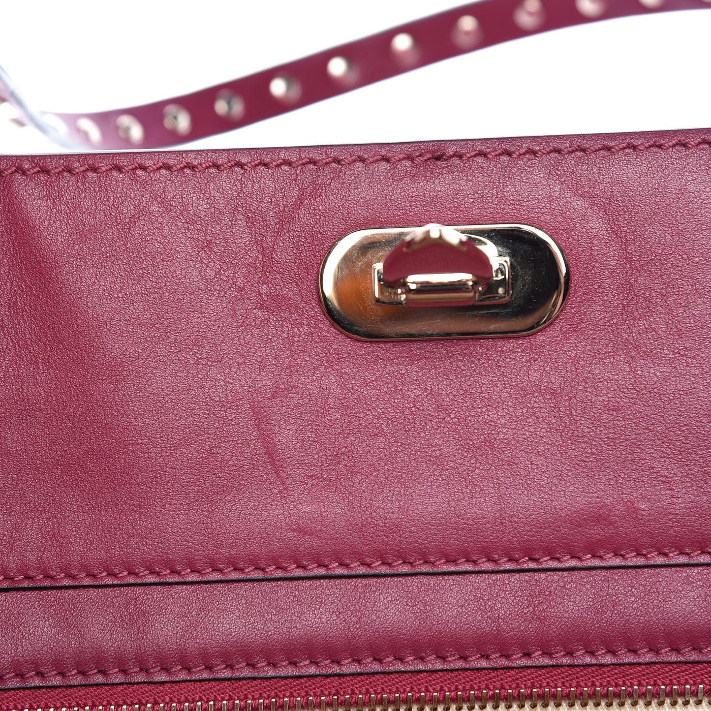 Vitello Medium Rockstud Tote Camelia
