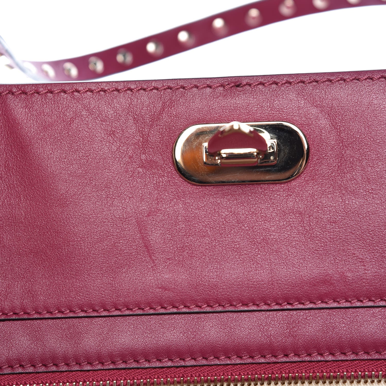 Valentino Garavani Vitello Medium Rockstud Tote Camelia 10 of 10