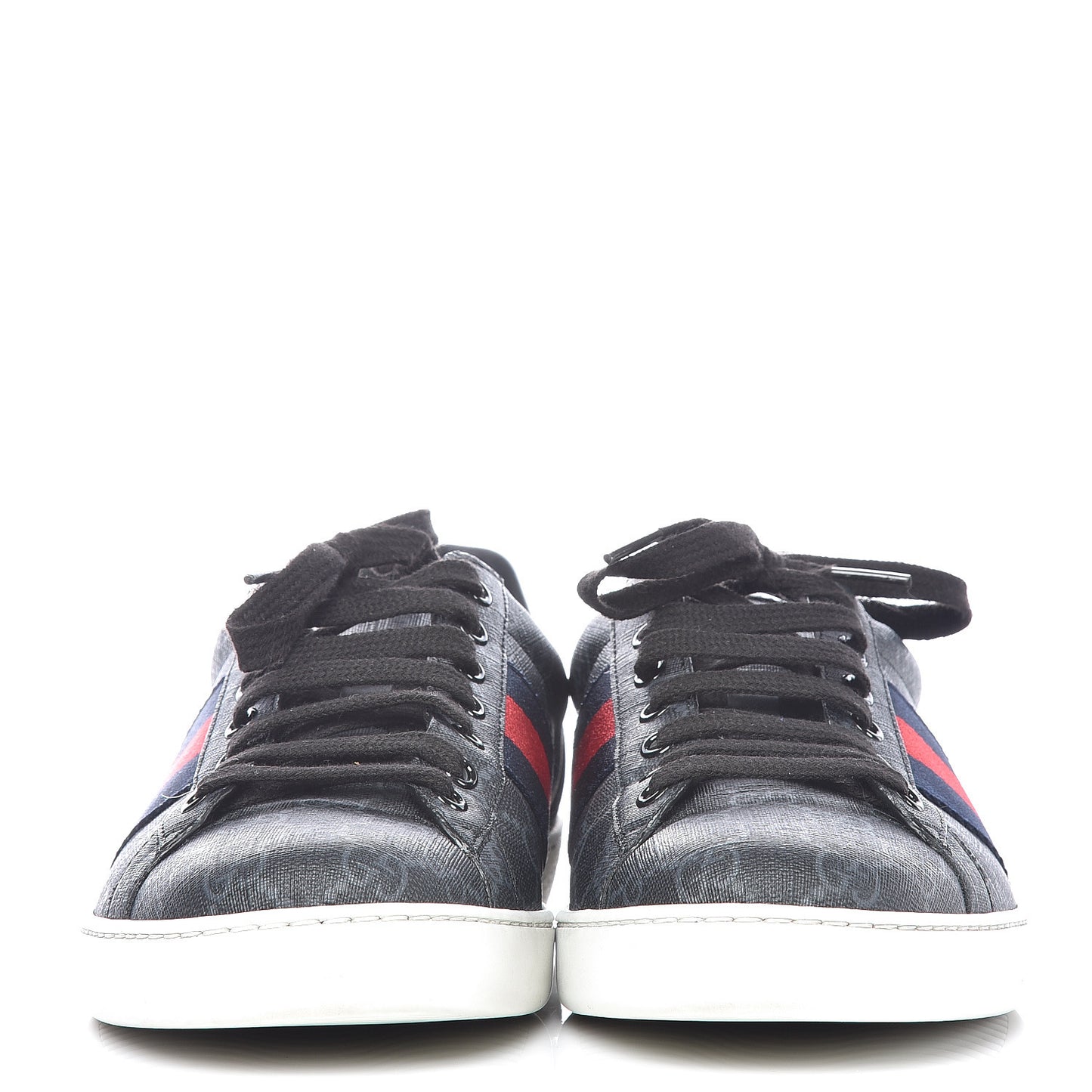 GG Supreme Monogram Ayers Web Mens New Ace Sneakers 9 Black