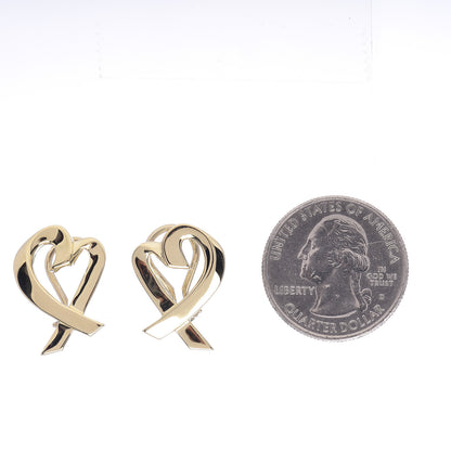 Tiffany 18K Yellow Gold Medium Paloma Picasso Loving Heart Clip-On Earrings 2 of 4