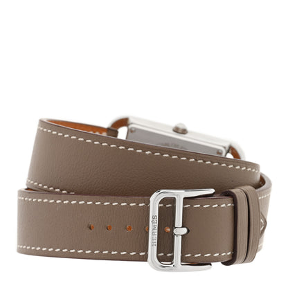 Hermes Stainless Steel Swift 29mm Cape Cod Chaine D'Ancre Double Tour Quartz Watch Etoupe 3 of 5