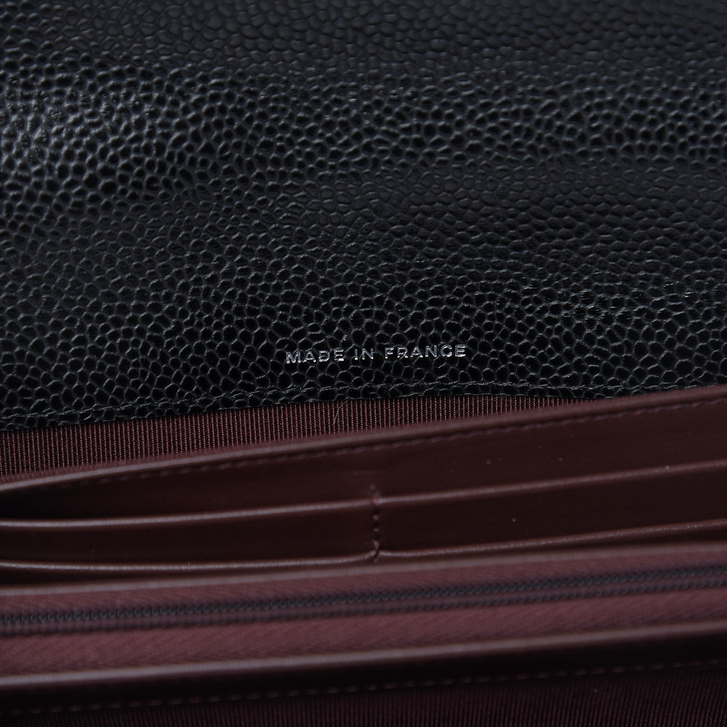 Caviar Quilted Large Gusset Flap Wallet Black