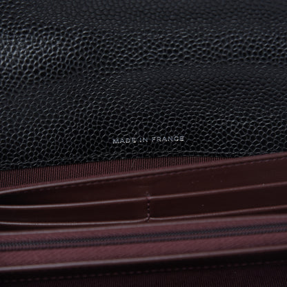Chanel Caviar Quilted Large Gusset Flap Wallet Black 7 of 9