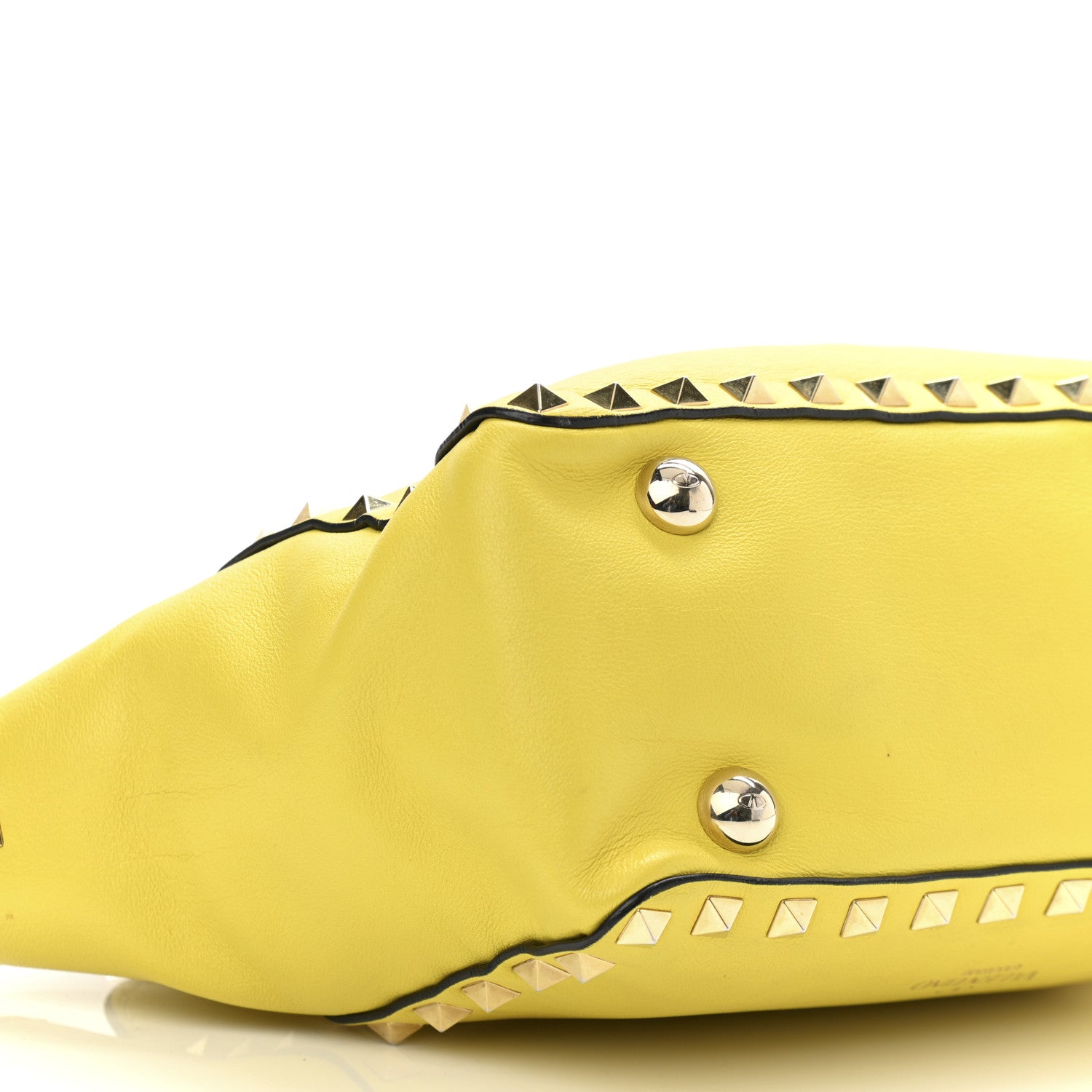 Valentino Garavani Vitello Mini Rockstud Tote Water Yellow 8 of 13