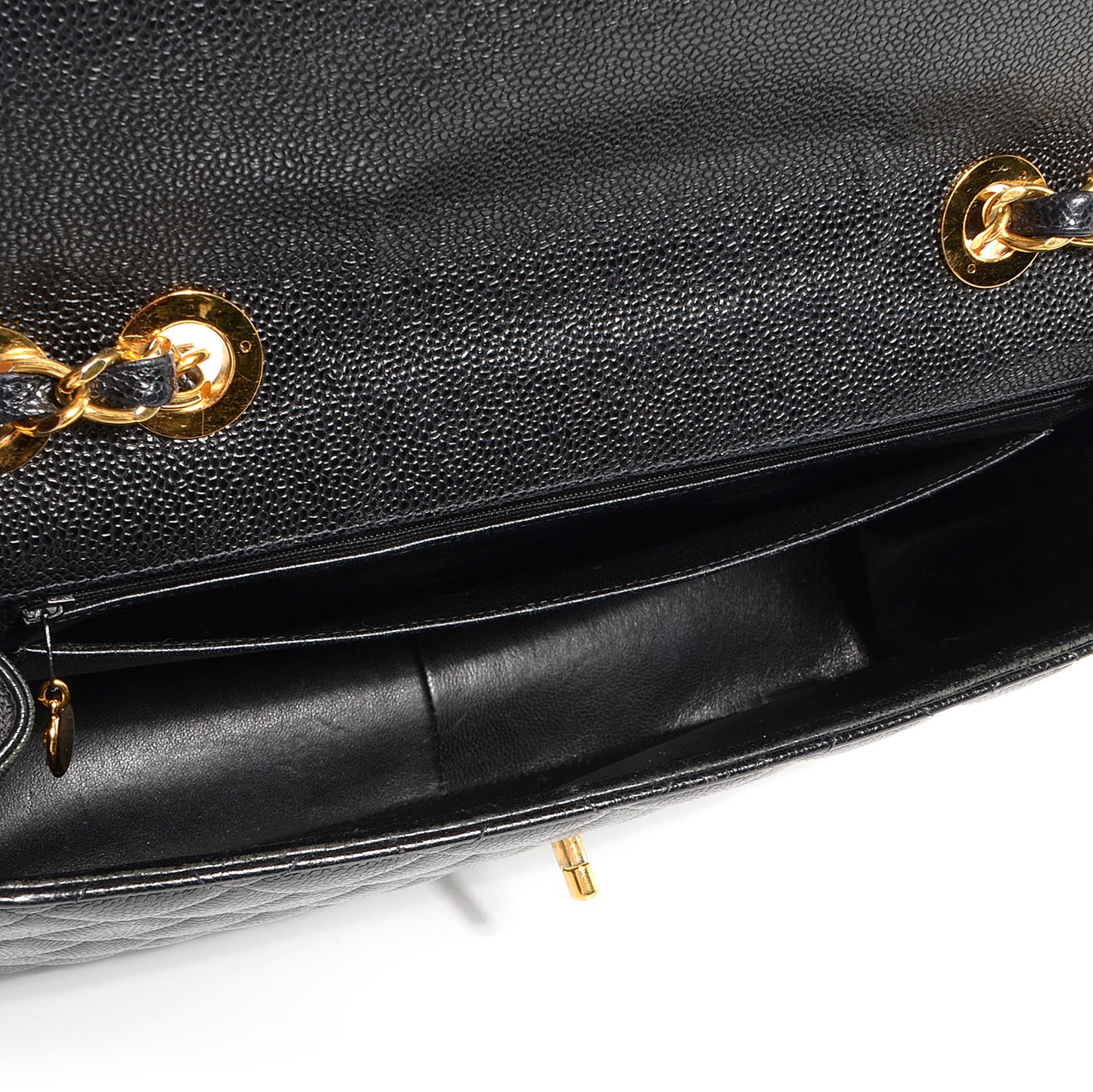 Caviar Quilted Jumbo Single Flap Black