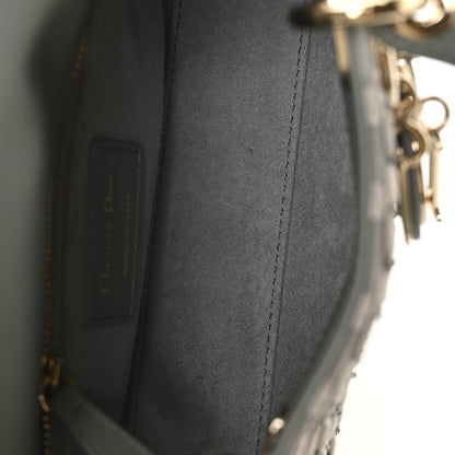 Christian Dior Suede Beaded Ribbon Mini Lady Dior Grey 5 of 10