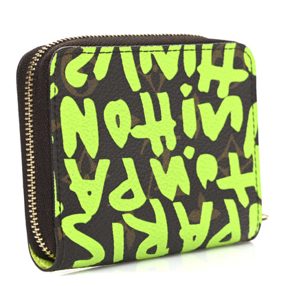 Louis Vuitton Monogram Graffiti Zippy Coin Purse Wallet Green 3 of 7