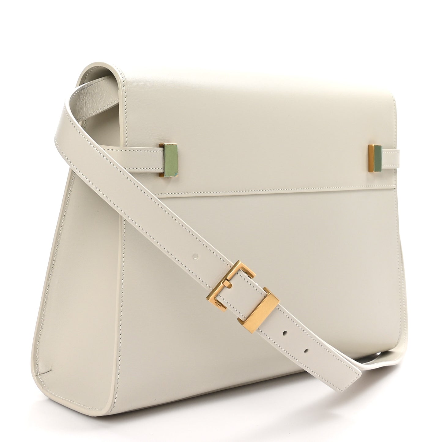 Smooth Calfskin Manhattan Shoulder Bag Ivory