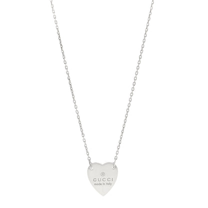 Gucci Sterling Silver Trademark Heart Pendant Necklace 1 of 6