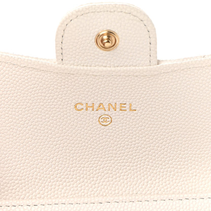 Chanel Caviar Quilted Flap Card Holder Wallet White 6 of 10