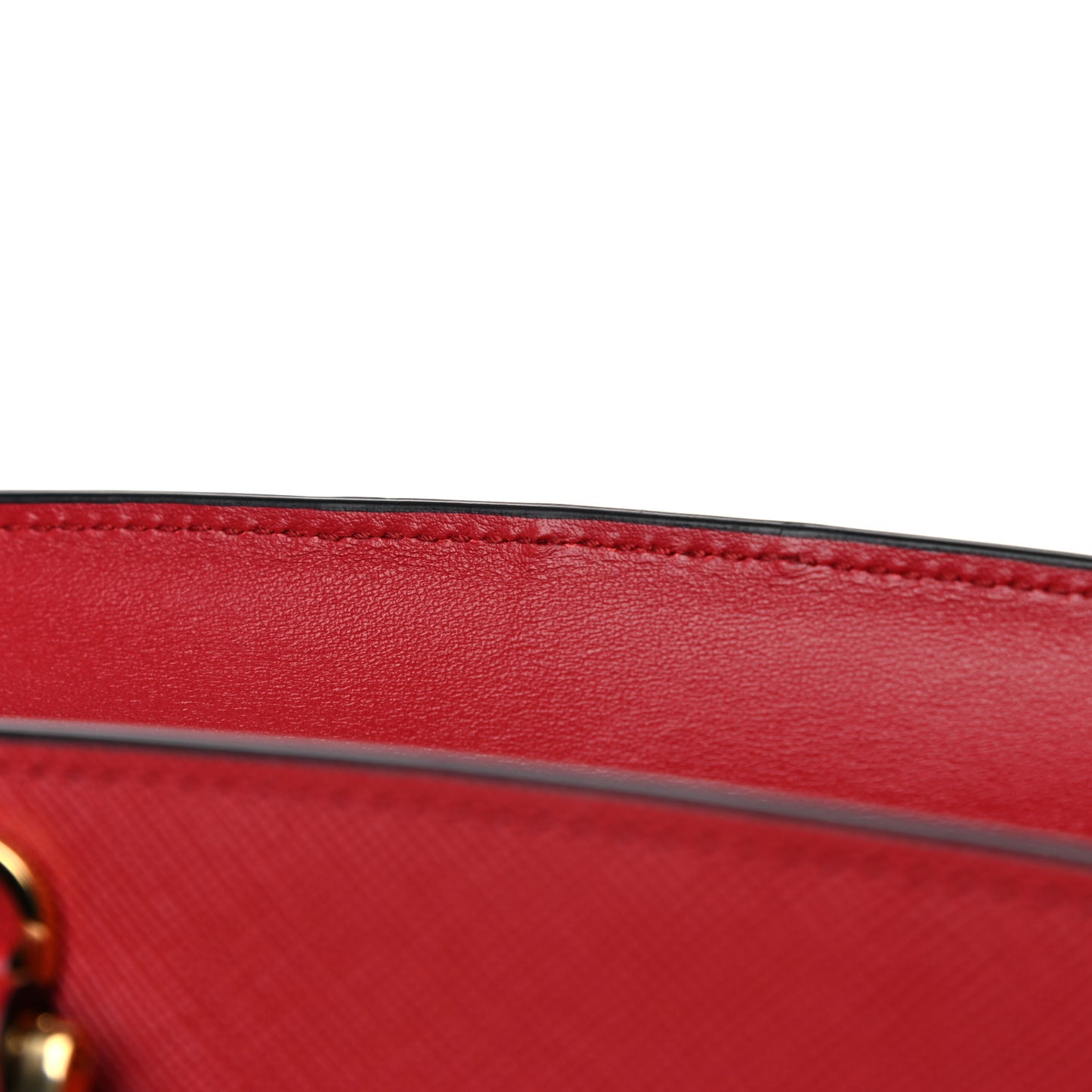Saffiano Soft Calfskin Double Handle Satchel Fuoco