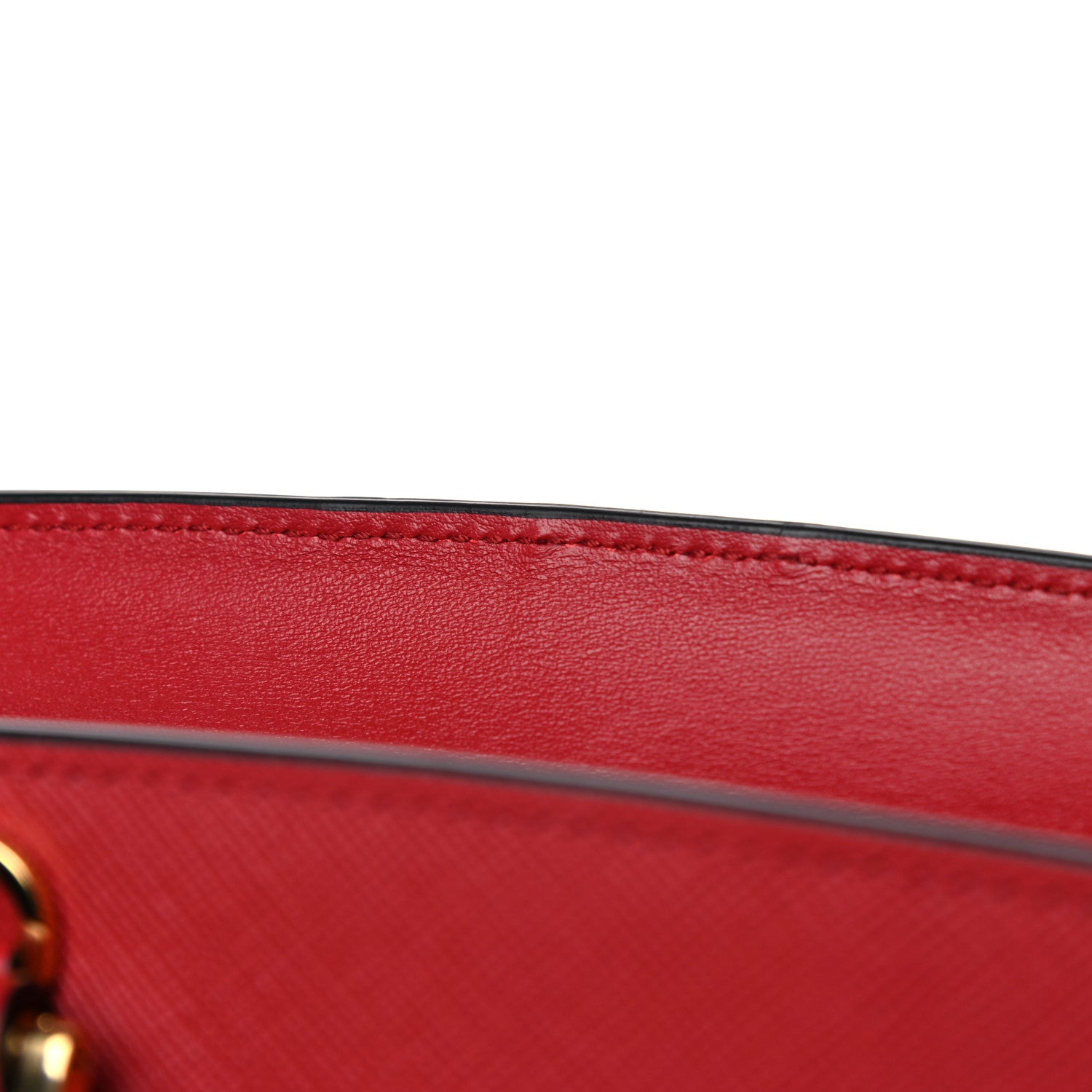 Prada Saffiano Soft Calfskin Double Handle Satchel Fuoco 15 of 17