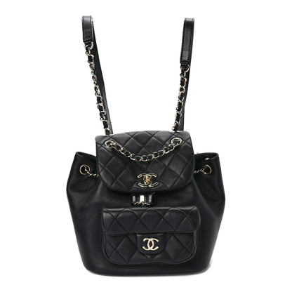 Chanel Lambskin Quilted Small Duma Drawstring Backpack Black 1 of 10