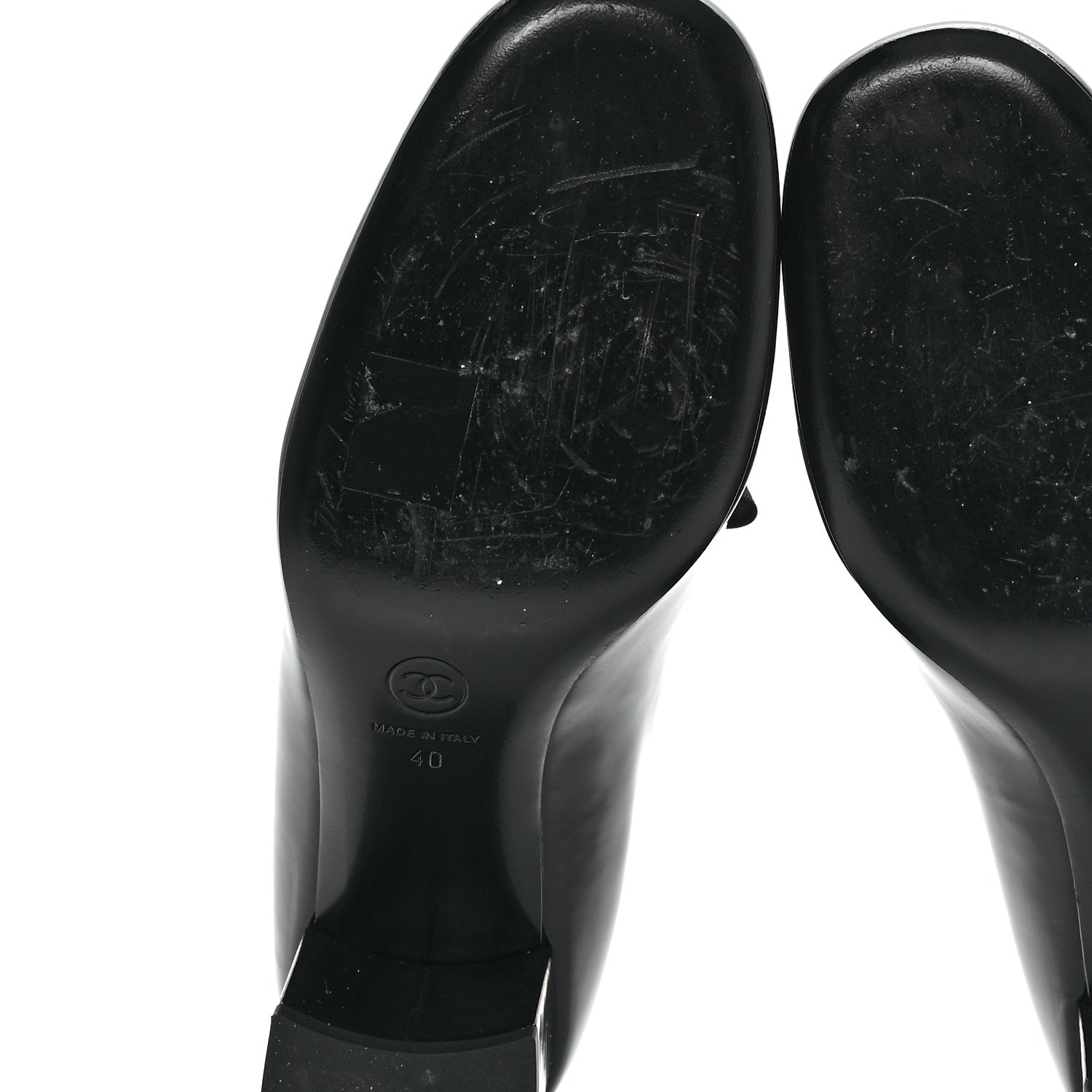 Chanel Patent Calfskin Grosgrain CC Mary Jane Pumps 40 Black 6 of 10