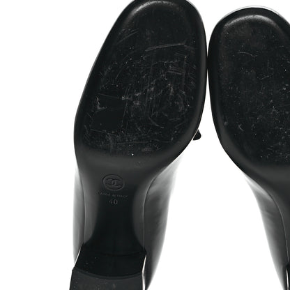 Chanel Patent Calfskin Grosgrain CC Mary Jane Pumps 40 Black 6 of 10